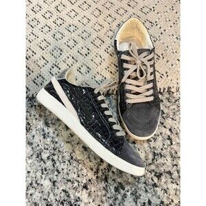 Dolce Vita Nino Charcoal Embossed Snake Print Sneaker Shoes SIZE 7